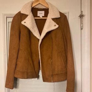 Faux suede/sherpa jacket, camel color DISCOUNTED SHIPPING